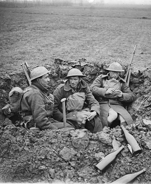 Tommies in a shell hole